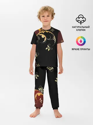 Детская пижама с брюками / Узор - Хохлома