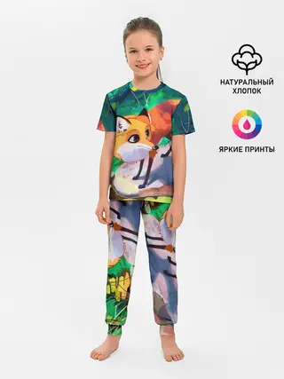 Детская пижама с брюками / Лисичка