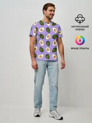 Мужская базовая футболка / Авокадо паттерн