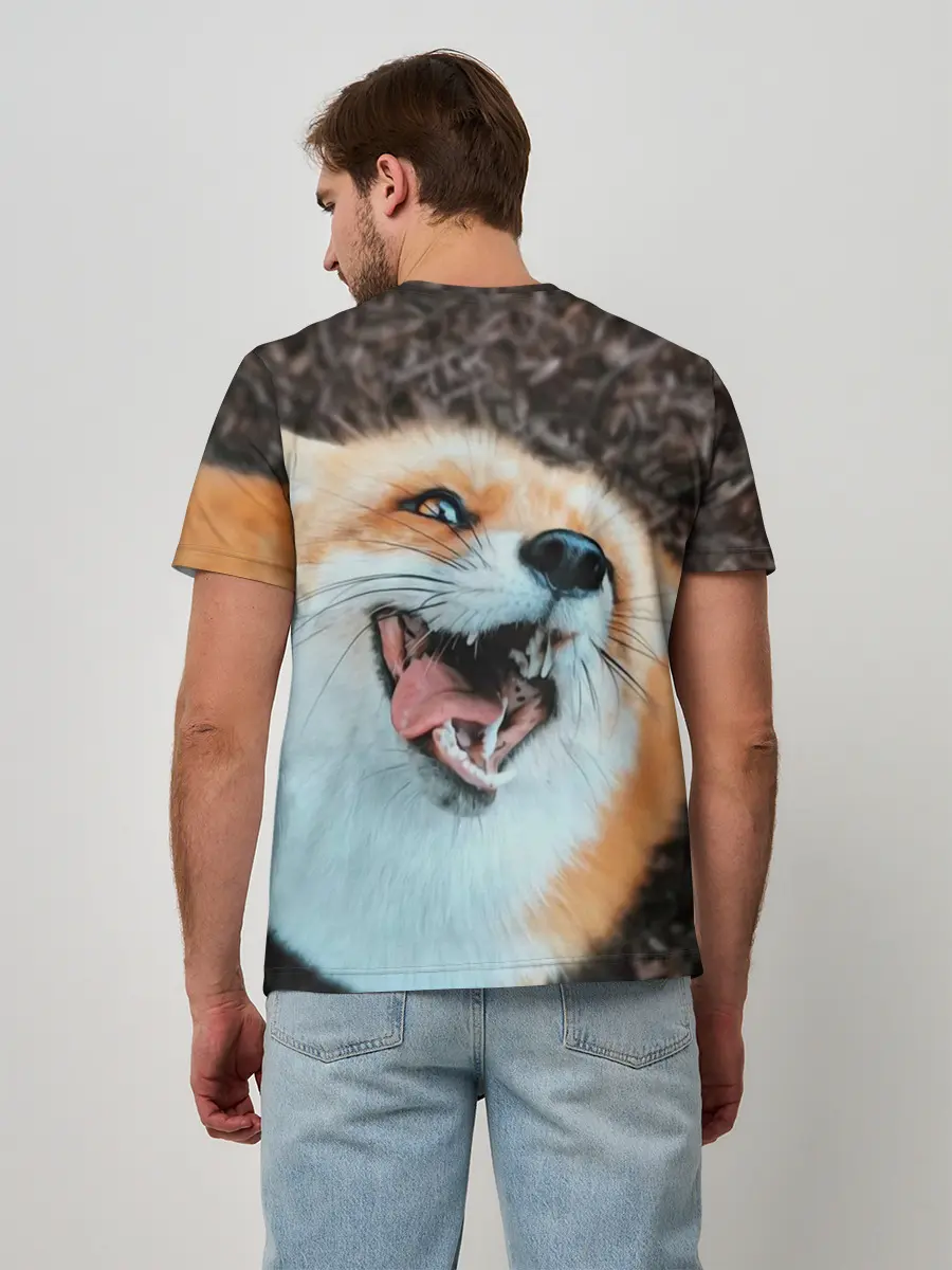 Мужская базовая футболка / Довольная лиса