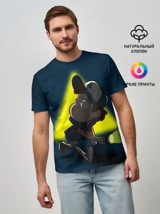Мужская базовая футболка / Dipper and yellow triangle