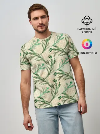 Мужская базовая футболка / Ель новогодняя