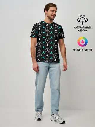 Мужская базовая футболка / MERCEDES BENZ УЗОР