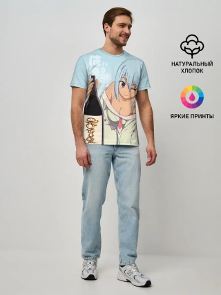 Мужская базовая футболка / KonoSuba бутылка