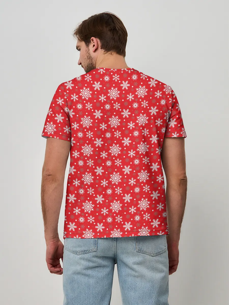 Мужская базовая футболка / Снежинки