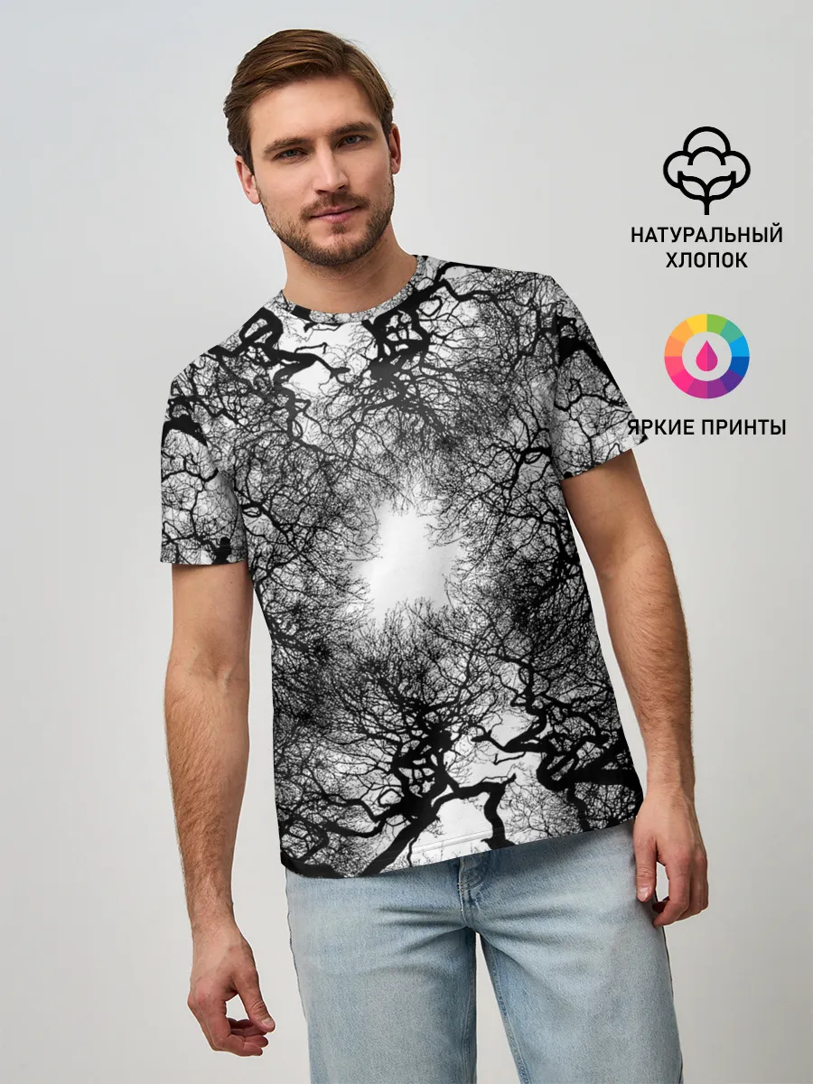 Мужская базовая футболка / Texture Branches