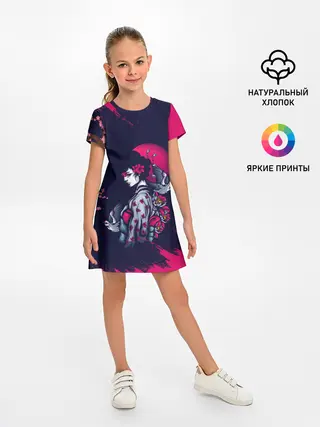 Детское платье / ДЕВУШКА В КИМОНО И ПТИЦАМИ