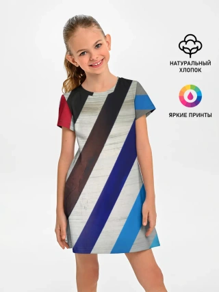 Детское платье / Косые линии полосы крупные