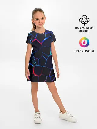 Детское платье / Неоновые 3D плиты | Неоновые плиты