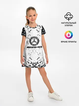 Детское платье / Mercedes | брызги красок,