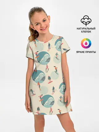 Детское платье / лыжники