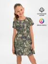 Детское платье / Камуфляж Зеленый Слоник
