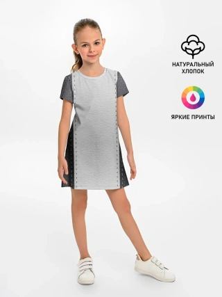 Детское платье / Черно белая кожа