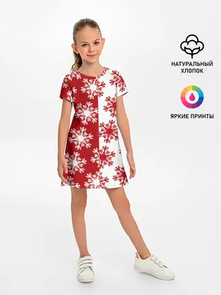 Детское платье / Новогодние Снежинки 2022