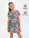 Детское платье / Лилии на сером фоне