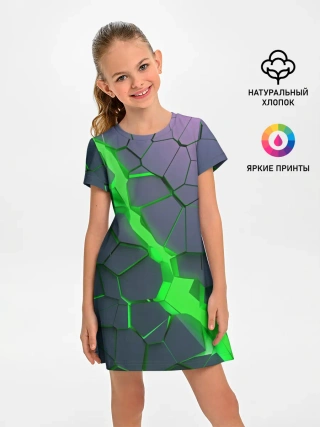 Детское платье / ЗЕЛЕНЫЙ РАЗЛОМ | 3Д РАЗЛОМ