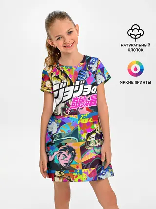 Детское платье / Джоджо паттерн комикс