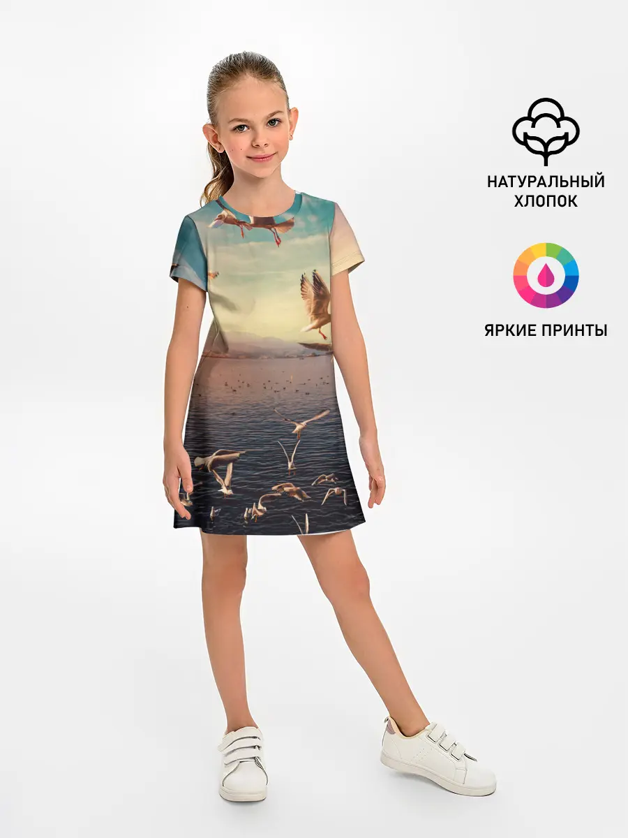 Детское платье / Чайки на воде