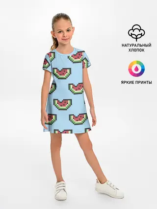 Детское платье / Пиксельный арбуз