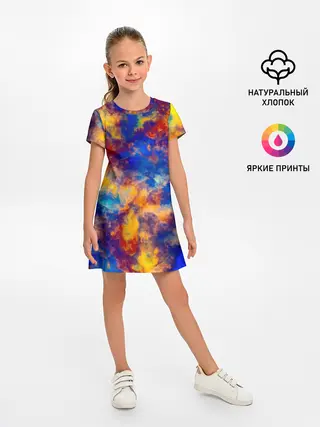 Детское платье / Огненно-синий полутон
