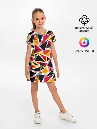 Детское платье / Разноцветные треугольники