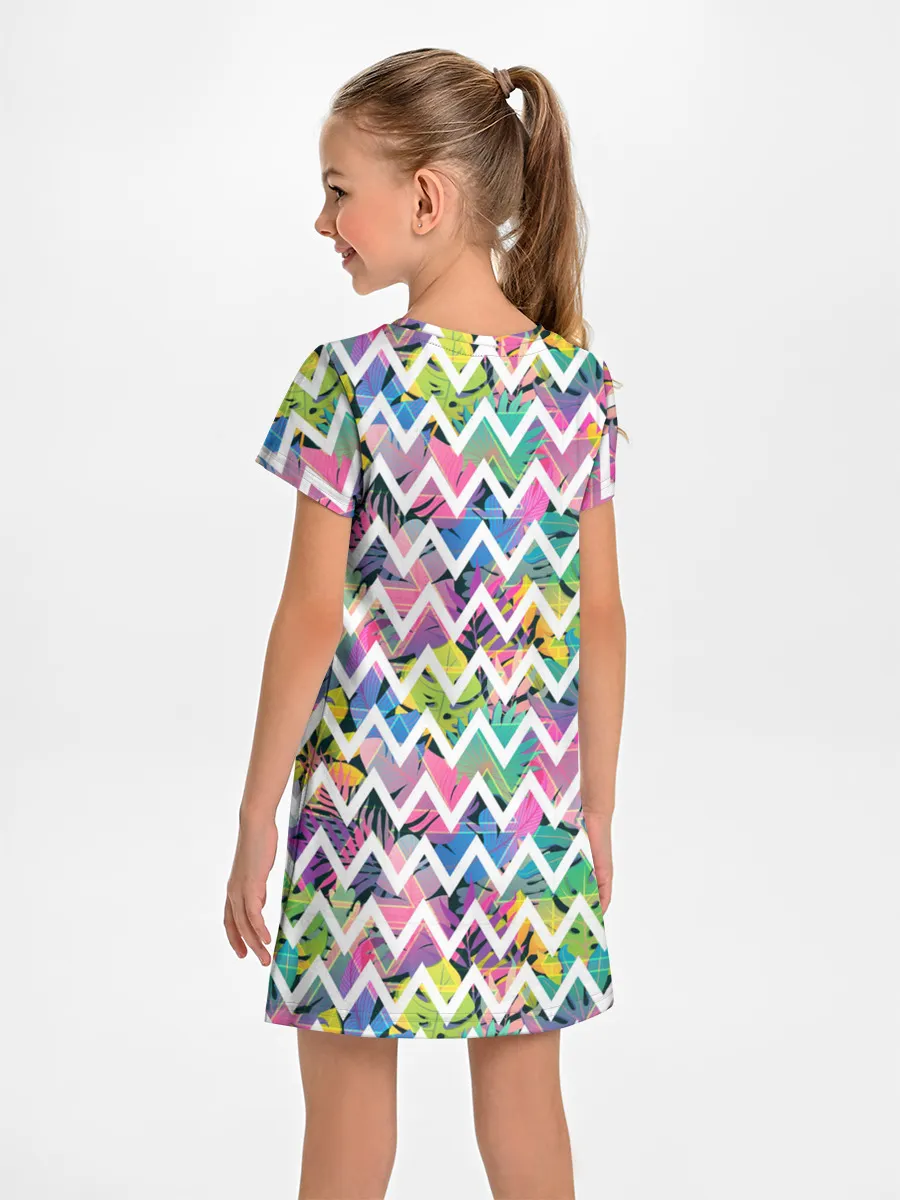 Детское платье / Кривая линия и цветы