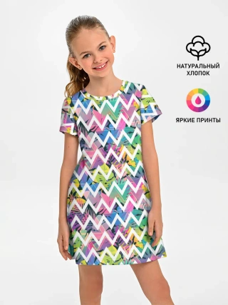 Детское платье / Кривая линия и цветы