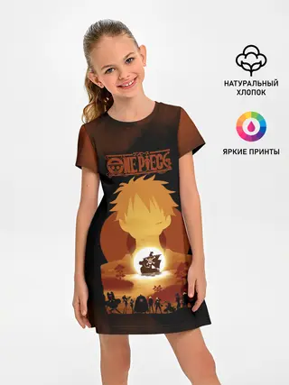 Детское платье / One Piece пираты Соломенной Шляпы