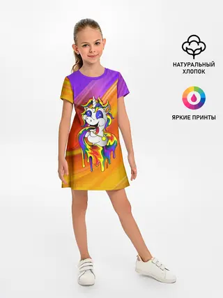 Детское платье / Единорог | Unicorn | Rainbow