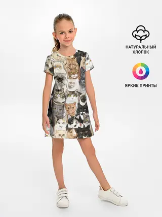 Детское платье / Котики смешные