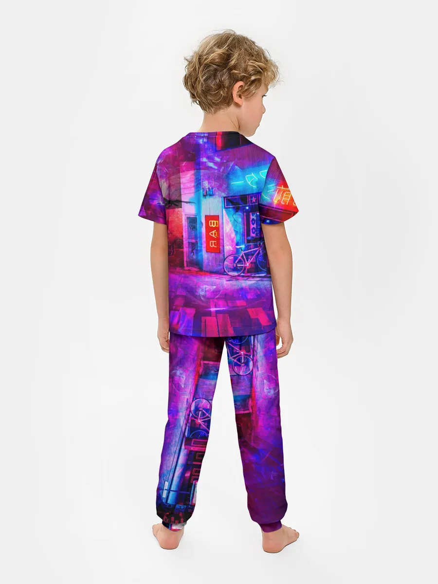 Детская пижама с брюками / Zero Two в неоновом городе