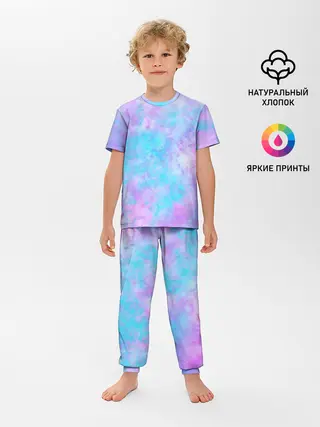 Детская пижама с брюками / Мрамор Tie Dye
