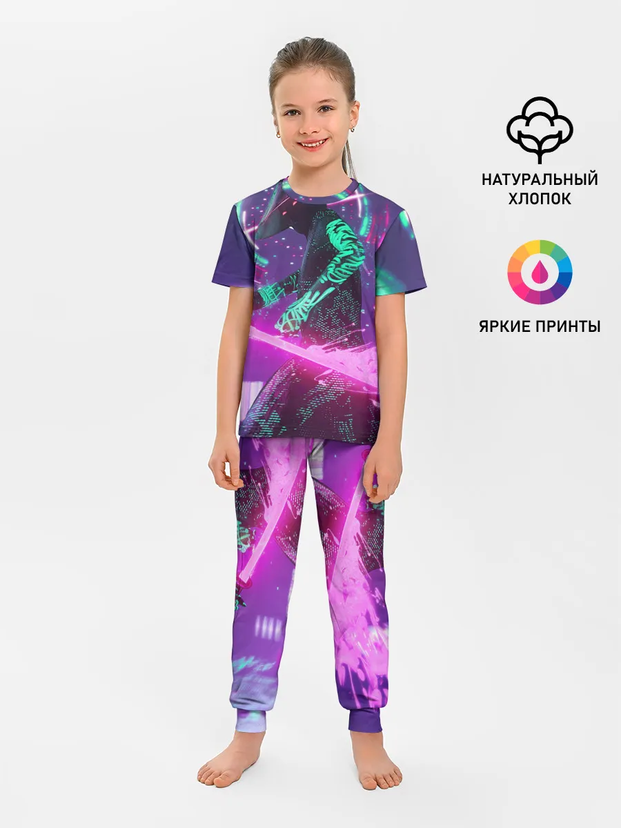 Детская пижама с брюками / Неоновый Самурай