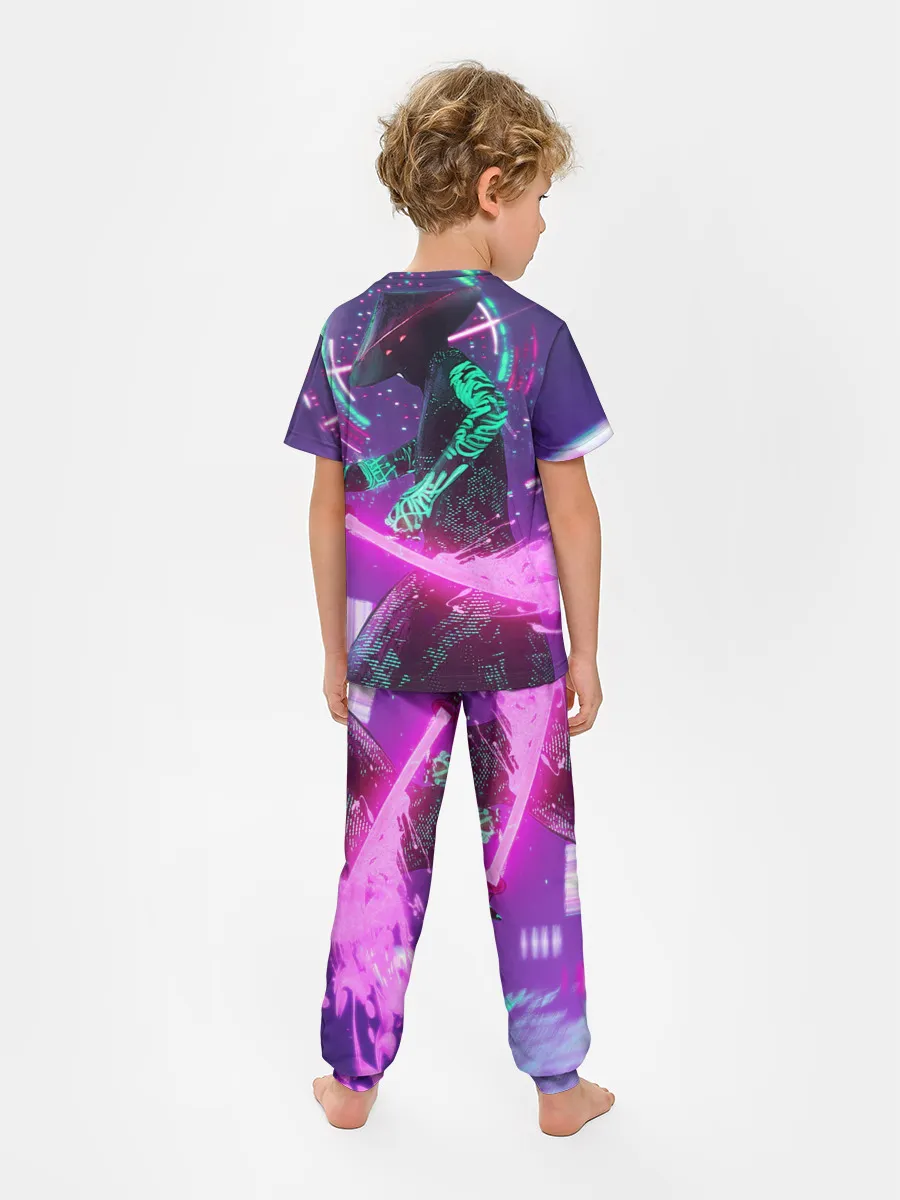 Детская пижама с брюками / Неоновый Самурай