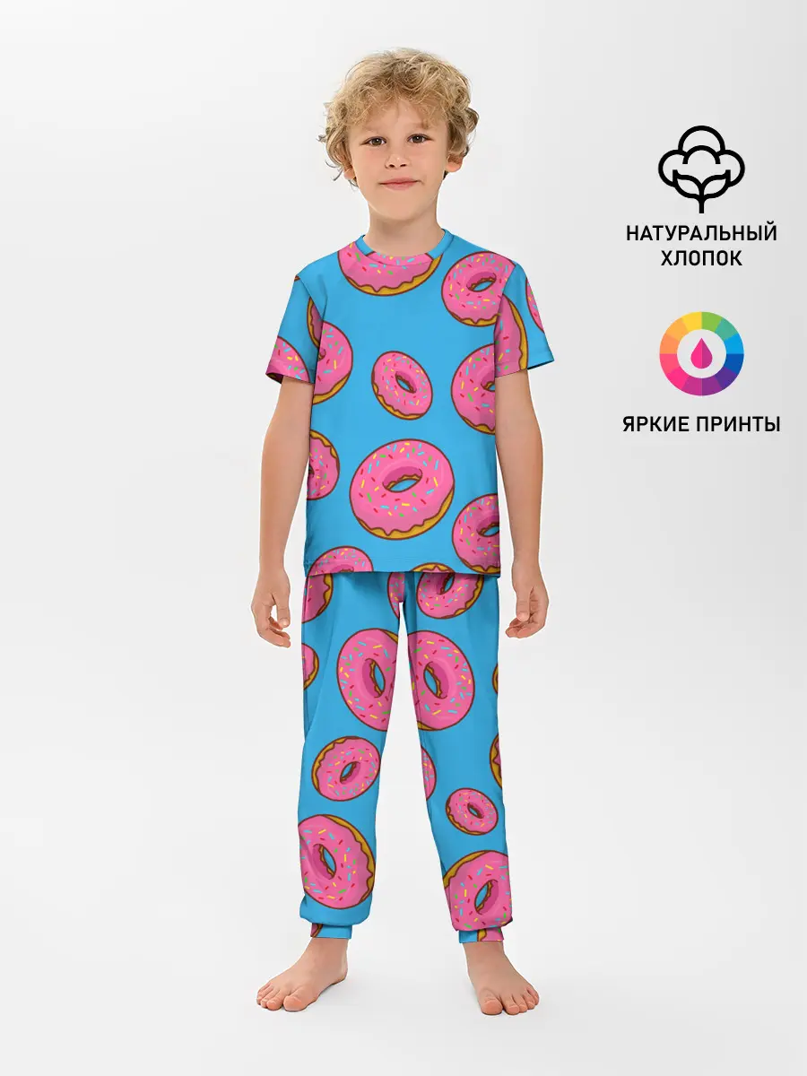 Детская пижама с брюками / Пончики