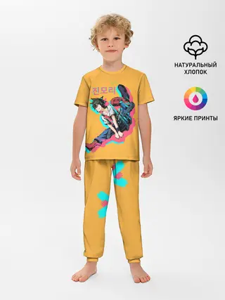 Детская пижама с брюками / Mo-Ri прыгает