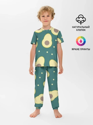 Детская пижама с брюками / Авокадо