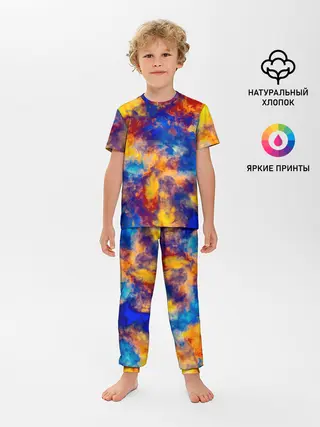 Детская пижама с брюками / Огненно-синий полутон