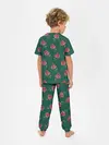 Детская пижама с брюками / Розы на зеленом фоне