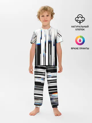 Детская пижама с брюками / Абстракция Глитч