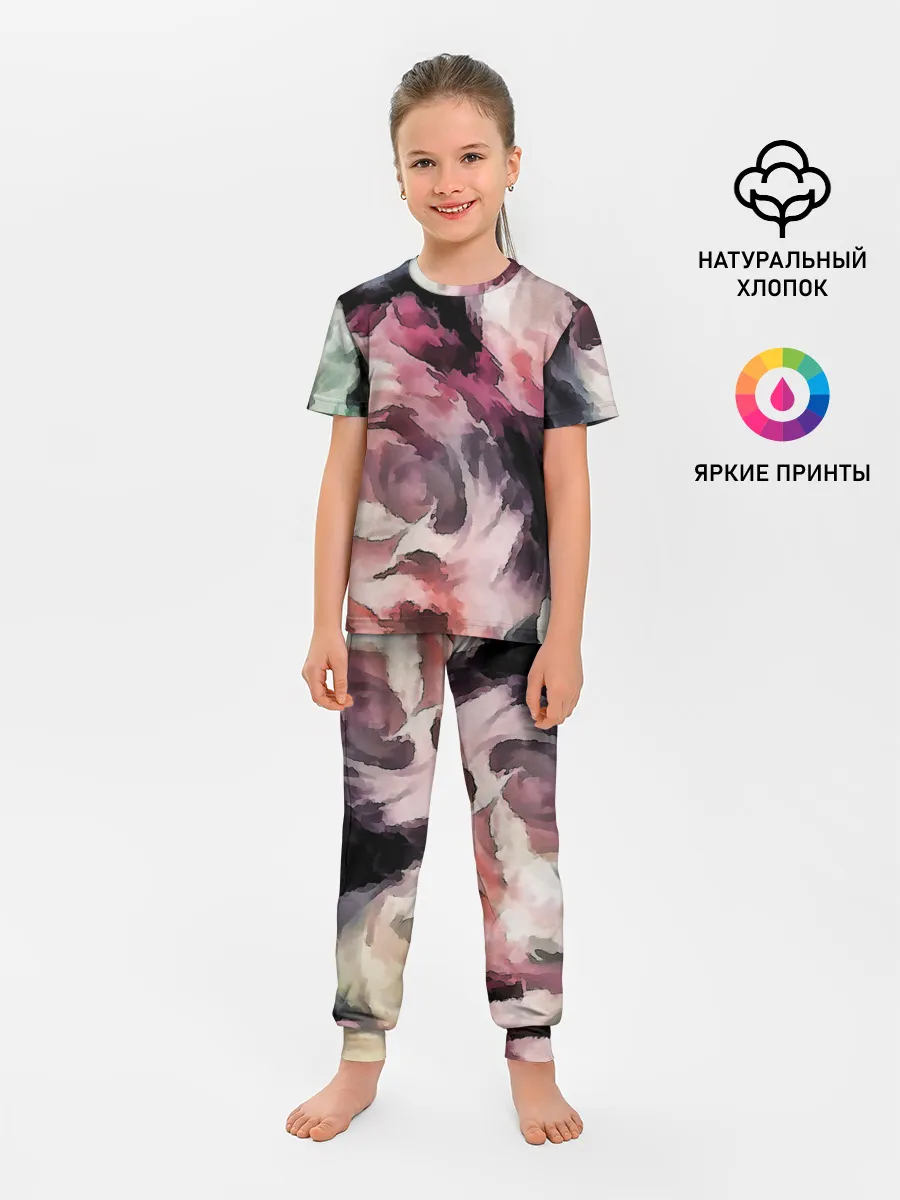 Детская пижама с брюками / Абстрактные розы
