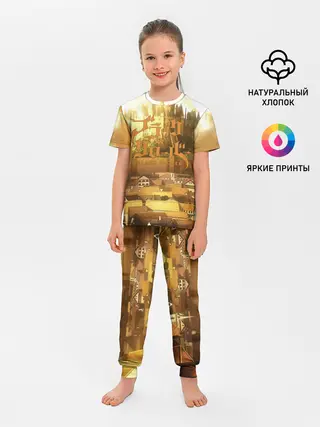 Детская пижама с брюками / Чёрный клевер город