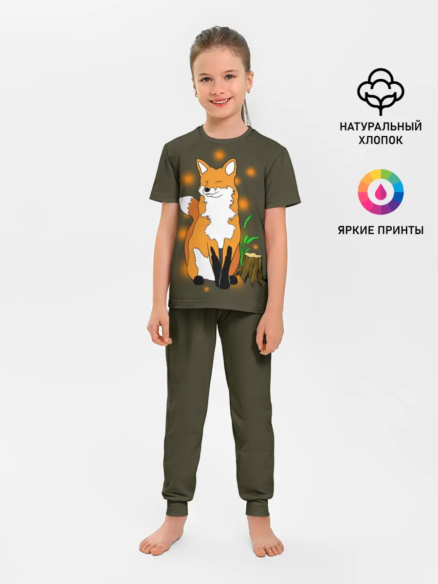 Детская пижама с брюками / Лиса в лесу