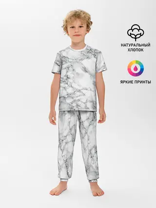 Детская пижама с брюками / Мрамор