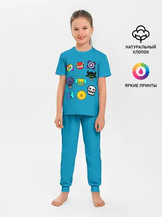 Детская пижама с брюками / Geometry Dash Icons