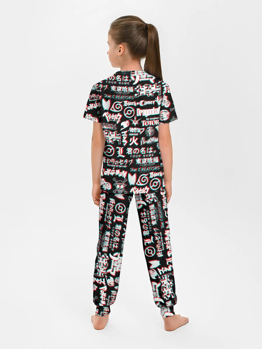 Детская пижама с брюками / ЛОГО АНИМЕ ГЛИТЧ