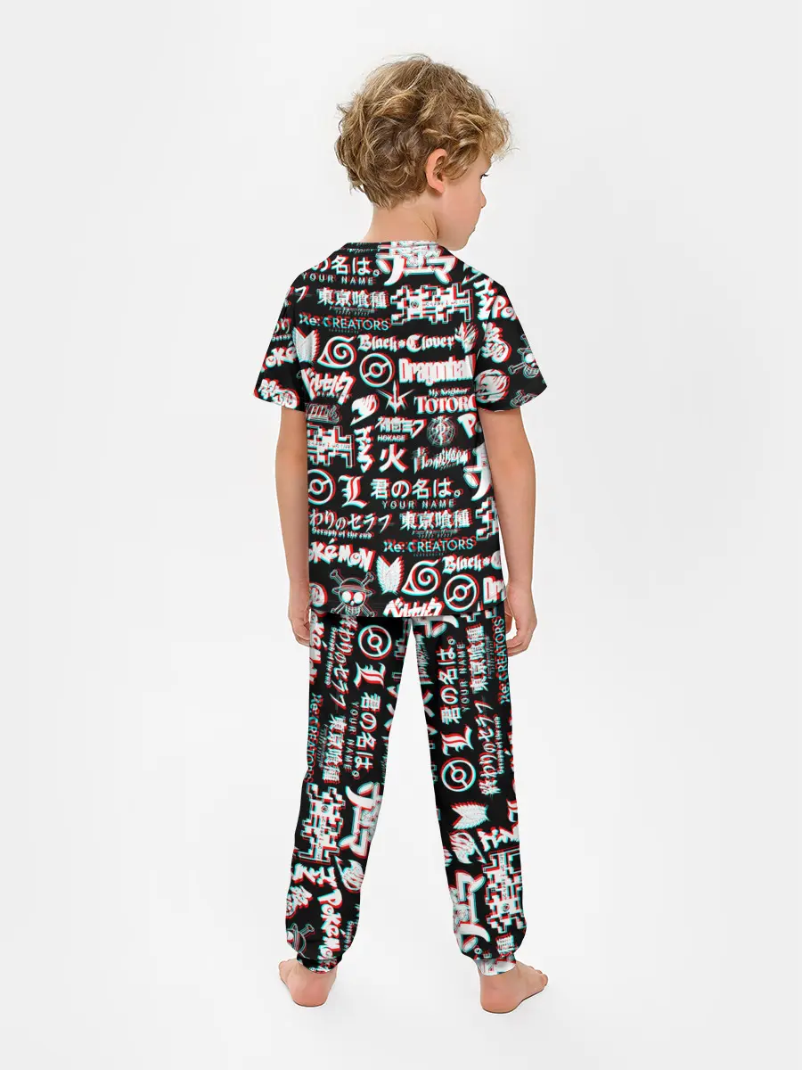 Детская пижама с брюками / ЛОГО АНИМЕ ГЛИТЧ