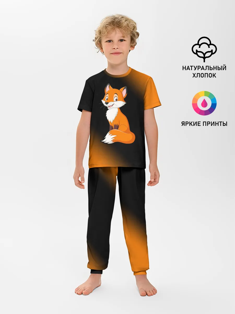 Детская пижама с брюками / Лисичка - Градиент
