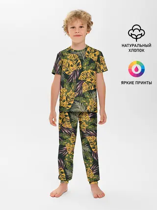 Детская пижама с брюками / Тропический лес