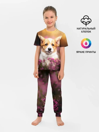 Детская пижама с брюками / Вельш-корги